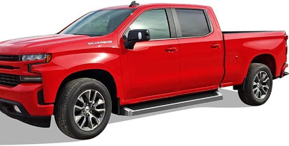APS (Silver Running Board) Compatible with Chevy Silverado GMC Sierra 1500 2019-2026 Crew Cab & 2500 HD 3500 HD 2020-2026 (Silverado 1500 LTD Sierra 1500 LD 2022)