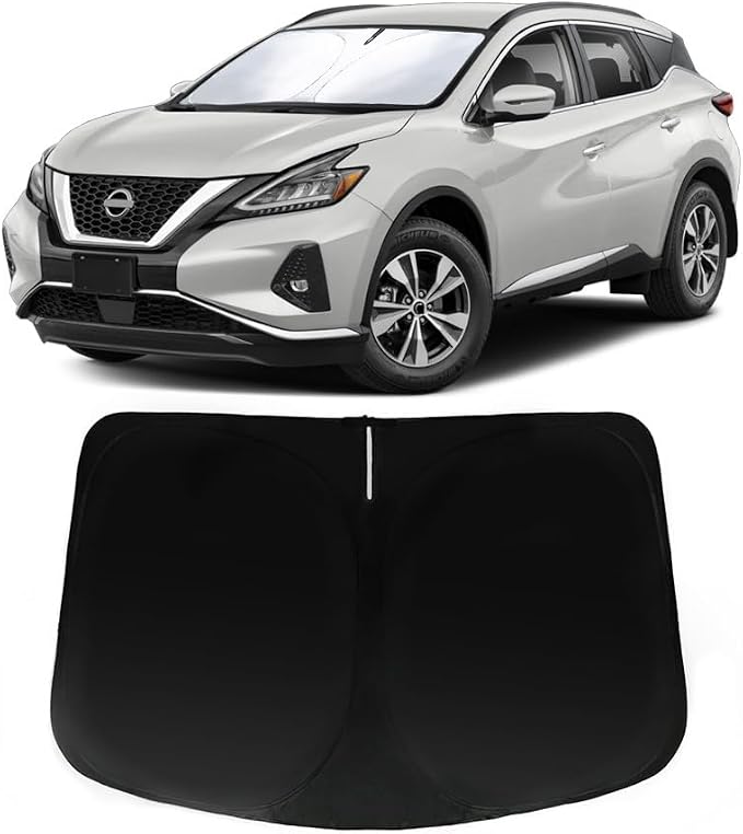 Windshield Sun Shade for Nissan Murano 2015-2024, Car Front Window Sunshade with 240T Sun Visor Protector Blocks UV Rays Heat Sun Shield Accessories