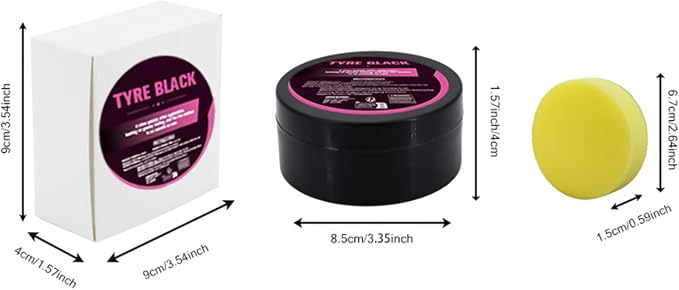 Wheel Shine,120g Tyre Coating Black Wax with Sponge - Tire Coating | for Long-Lasting Bright Luster Looking like New Truck Motorcycle Rv Protection Blackening