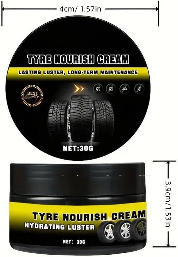 Tire Nourish Cream, 2026 New Powerful Wheel Cleaning Refurbish Wax for Restores Tire Shine, Tire Wax for Wheel Protection, Restores Black Gloss