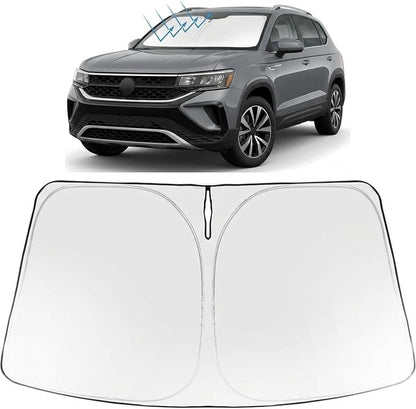 Proadsy Windshield Sun Shade for Volkswagen VW Taos 2022-2026 Foldable Front Sunshade Protector Sun Visor Blocks UV Rays Keep Car Cooler Accessories