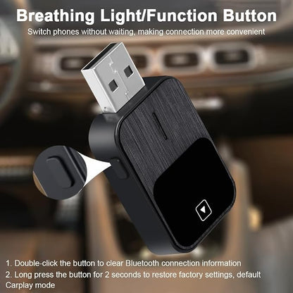 Flintronic Wireless CarPlay Adapter, 2-in-1 Wireless CarPlay & Android Auto Adapter, Plug and Play Car Play Donglewith USB & Type-C for IOS12+/Android11+ Phones
