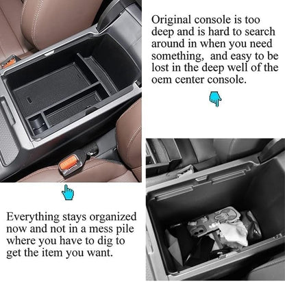 Center Console Organizer Compatible with 2026-2023 Honda CRV CR-V Car Accessories for 2023+ CR-V Hybrid, ABS Plastic, Black ABS Insert Tray Storage Box Glove Pallet