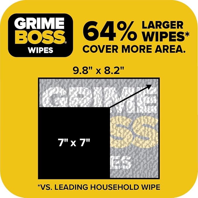 Grime Boss Car Cleaning Auto Kit | Features Heavy Duty Hand & Surface Wipes, Microfiber Cloths, and Glass & Mirror Wipes