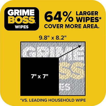 Grime Boss Car Cleaning Auto Kit | Features Heavy Duty Hand & Surface Wipes, Microfiber Cloths, and Glass & Mirror Wipes