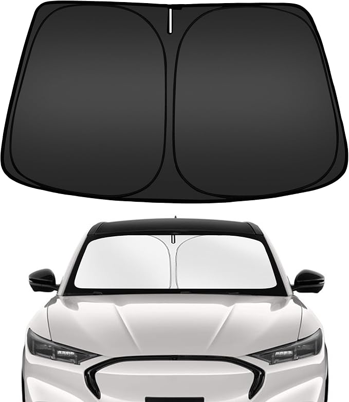ARISMOTOR Windshield Sun Shade for Ford Mustang Mach-E 2021-2025 2026, Custom Fit Foldable Front Window Sunshade Sun Visor Protector, Block UV Rays Keep Your Car Cooler