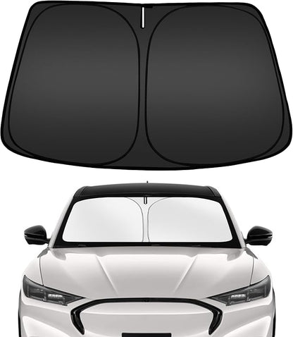 ARISMOTOR Windshield Sun Shade for Ford Mustang Mach-E 2021-2025 2026, Custom Fit Foldable Front Window Sunshade Sun Visor Protector, Block UV Rays Keep Your Car Cooler