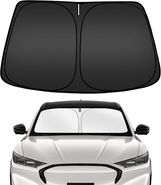 ARISMOTOR Windshield Sun Shade for Ford Mustang Mach-E 2021-2025 2026, Custom Fit Foldable Front Window Sunshade Sun Visor Protector, Block UV Rays Keep Your Car Cooler