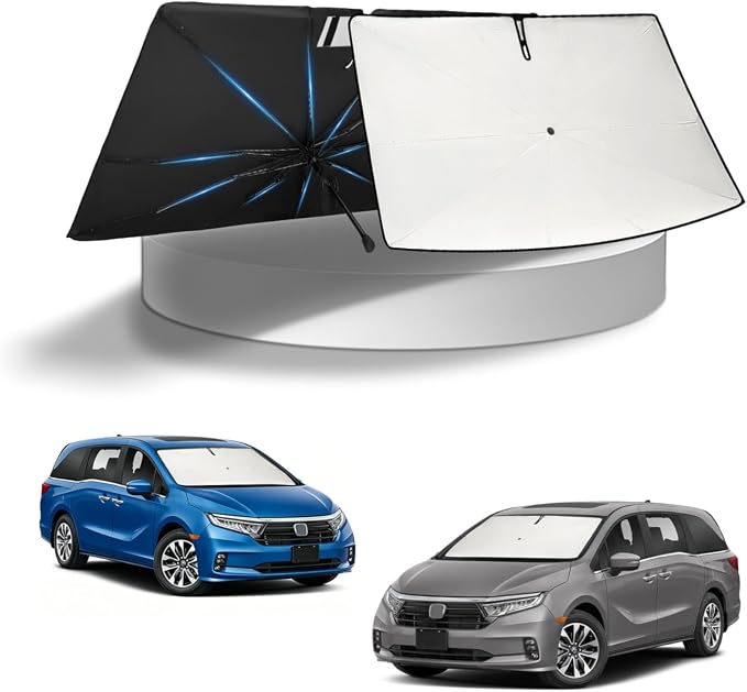 KUST Sun Shade Umbrella for Honda Odyssey 2018-2026 | Custom Fit Windshield Sunshade | Foldable Sunshade with Bendable Handle | Blocks Heat & UV Rays Keep Car Cool Sunshield