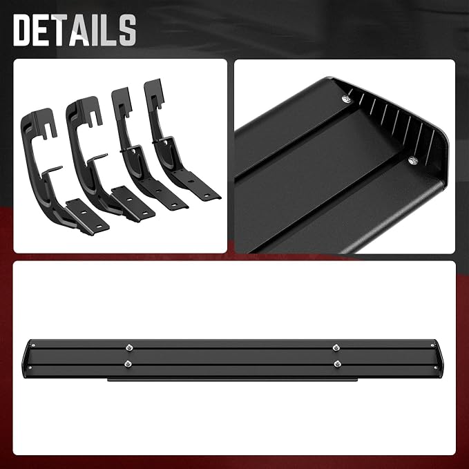 DNA Motoring 6 Inches Running Boards Compatible with 07-18 Silverado 1500, 07-19 Silverado/Sierra 2500-3500HD Standard Cab, Powder Coated Side Step Nerf Bars, STEPB-ZTL-8019-ALBK