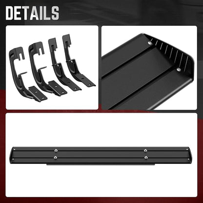 DNA Motoring 6 Inches Running Boards Compatible with 07-18 Silverado 1500, 07-19 Silverado/Sierra 2500-3500HD Standard Cab, Powder Coated Side Step Nerf Bars, STEPB-ZTL-8019-ALBK
