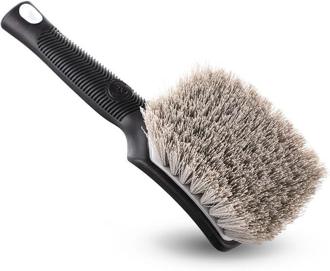 Detail Factory - ProGrip XL Tire Brush - Ergonomic ProGrip Handle - Stiff Synthetic Bristles to Cut Through Grime - Black Ice