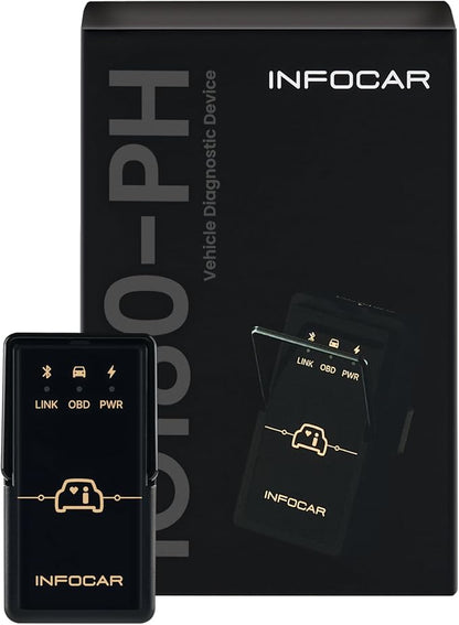 IO180-PH Smart OBD2 Scanner / ELM327 Bluetooth Vehicle Diagnostic Tool/Supports English/Free Dedicated App/Lifetime Updates/iOS & Android Compatible/Easy in-App Connection