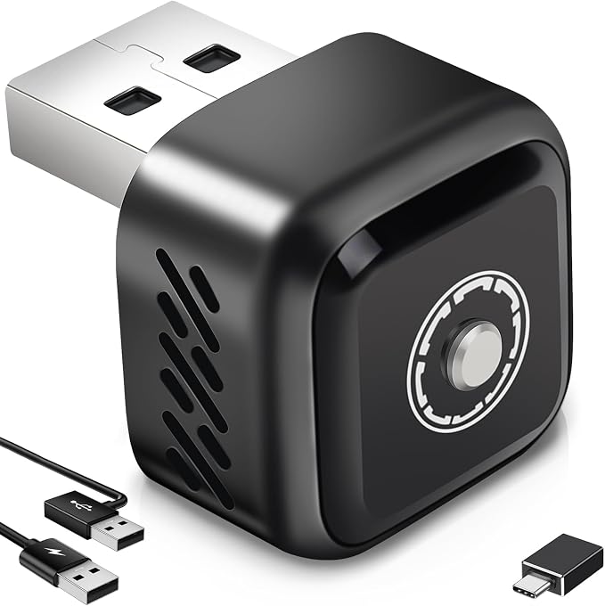 Wireless CarPlay Adapter, 2-in-1 Wireless CarPlay & Android Auto Dongle, 1-Click Multi-Device Switch, Fast Auto Reconnect, OTA Upgrade, USB‑C, for iOS 10+/Android 11+ & Factory Wired CarPlay Cars
