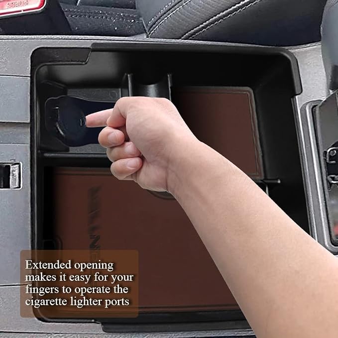 Muslogy for 2022+ Frontier Accessories Center Console Organizer Insert Tray Storage Box Armrest Organizer Compatible with Frontier 2022 2023 2024 2025 2026(Brown Leather)
