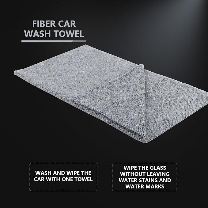 SPTA Microfiber Cleaning Cloth, Car Wash Towels, Terry Streak Free Reusable and Washable Premium Microfiber Towels for Cars, Pack of 12, 16"x16", Grey-MT041
