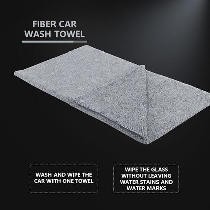 SPTA Microfiber Cleaning Cloth, Car Wash Towels, Terry Streak Free Reusable and Washable Premium Microfiber Towels for Cars, Pack of 12, 16"x16", Grey-MT041