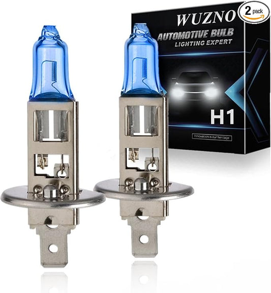 H1 Halogen Headlight Bulb/Fog lights 12V 55W White 5000K, 64150 12258 Light bulbs Headlamp Replacement Super Bright