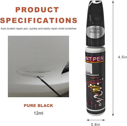 Touch Up Paint for Cars, Two-In-One Auto Body Scratch Repair Gloss Fill Pen, Professional Easy & Quick Scratch Remover Paint Pen for Most Vehicles, Car Accessories (Pure Black)