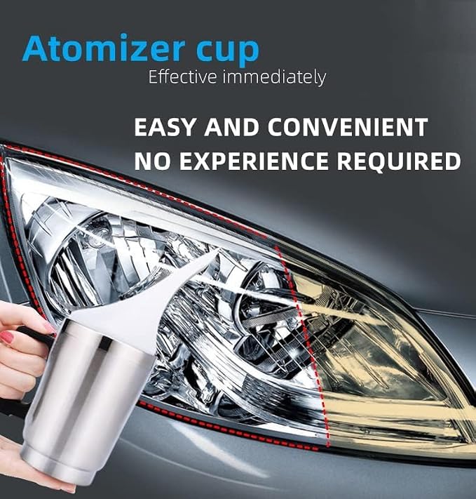 Headlight Repair kit,car Headlight Lens polishing Repair Tool with 200ml car Headlight Repair Fluid, Used to Remove Yellowing, Haze, and Oxidation from taillights and Fog Lights