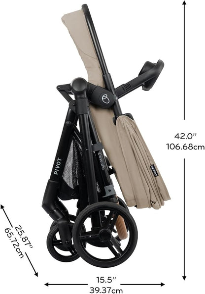 Evenflo Pivot NXT Travel System with LiteMax NXT Infant Car Seat (Latte Tan)