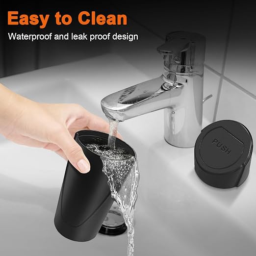 Car Trash Can, 2 Packs Mini Car Garbage Can Cup Holder with Lid | Leakproof Car Trash Bin with 60 Trash Bags, Vehicle Front Back Seat Organizers and Storage for Car, Home, Office, Black