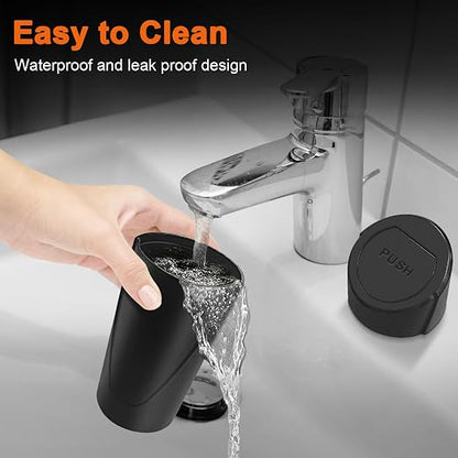 Car Trash Can, 2 Packs Mini Car Garbage Can Cup Holder with Lid | Leakproof Car Trash Bin with 60 Trash Bags, Vehicle Front Back Seat Organizers and Storage for Car, Home, Office, Black