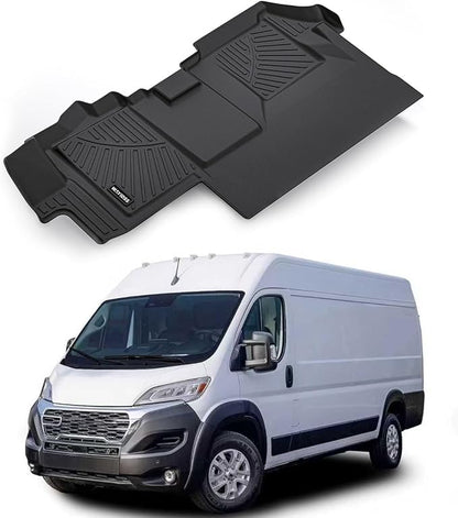 Floor Mats Fits 2024 2025 2026 Dodge Ram ProMaster EV, TPE All Weather Protection Car Front Row Mats, Black mat Accessories(Not Fit for Fuel)