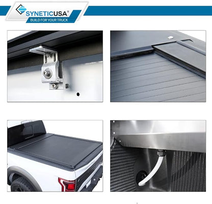 Syneticusa AR Automatic Retractable Truck Bed Cover with Crossbars for Ford F-150 2004–2026 | 6’7” (78.9”) Bed | Aluminum Hard Retractable Tonneau Cover | Easy Installation | Waterproof, Low-Profile