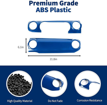 for JL Dashboard Decorative Panel Cover, Center Console Trim Cover Kit Compatible with 2018-2023 Jeep Wrangler JL JLU & Jeep Gladiator JT(Blue)
