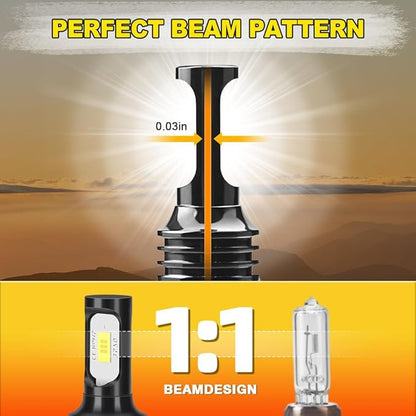 Light Bulbs Fit for 2022-2023 Chevrolet Silverado 1500 2500 3500HD H9 High Beam H11 Low Beam 5202 Fog Light Ultra-bright with Cooling Fan 15000 RPM Plug and Play Pack of 6
