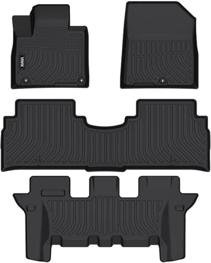 VIWIK Floor Mats Fit for Kia Sorento 7 Seat 2016-2020 S/L/LX/EX/SX/SX Limited, Anti Slip 3D Automotive Car Mats, Car Mats TPE Waterproof Floor Liners All-Weather Protection, 1st & 2nd & 3rd Row