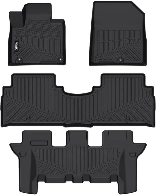 VIWIK Floor Mats Fit for Kia Sorento 7 Seat 2016-2020 S/L/LX/EX/SX/SX Limited, Anti Slip 3D Automotive Car Mats, Car Mats TPE Waterproof Floor Liners All-Weather Protection, 1st & 2nd & 3rd Row