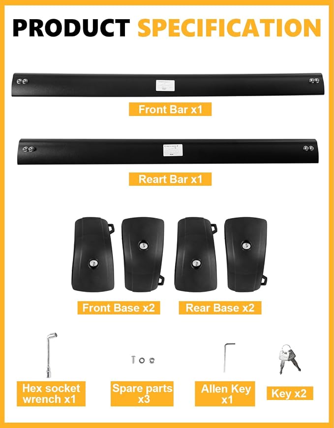 Tuyoung 300lbs Roof Racks Cross Bars Fit for Mazda CX50 CX-50 Hybrid 2023 2024 2025 2026 with Flush Side Rails, Lockable Heavy Duty Aluminum Crossbar Roof Rail Cargo Carrier Rooftop Black Accessories