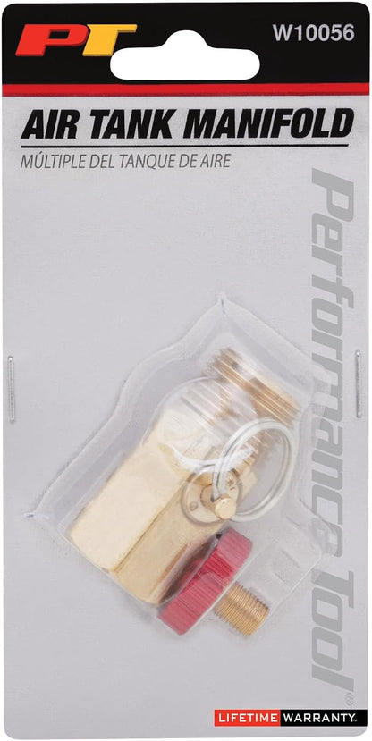 Performance Tool W10056 Air Tank Manifold With Fill Port , Ball Valve, & Relief Bypass , Gold