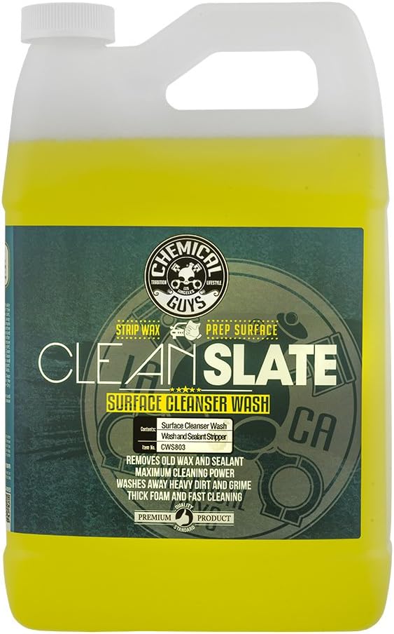 Chemical Guys CWS803 Clean Slate Deep Surface Cleaning Car Wash Soap (Removes Old Car Waxes, Glazes & Sealants for Superior Surface Prep), 128 fl oz (1 Gallon), Citrus Scent