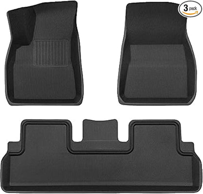 TAPTES Floor Mats for Tesla Model 3 2017-2025 2026, Premium All Weather Anti-Slip Waterproof Floor Liners Car Interior Accessories - for Model 3 Highland 2025 2024 2023 2022 2021 2020 2019 2018 2017
