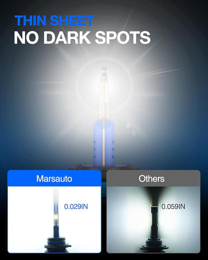 Marsauto 9006/HB4 Driving Bulbs, 800% Super Bright 6500K Cool White 9006 Driving Fog Bulb, IP68 Waterproof Pack of 2