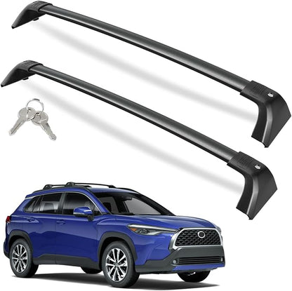 260lbs Lockable Roof Rack Cross Bars Compatible with Toyota Corolla 2022-2025 (with Flush Side Rails), Heavy Duty Aluminum Roof Rails Crossbars Rooftop Luggage Racks for Corolla 2022 2023 2024 2025