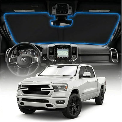 for Dodge RAM 1500 Sun Shade Windshield Cover - Custom Fit RAM 1500 Accessories 2019-2025 2026 Sunshade Foldable UV Protection & Heat Shield Sun Visor Accessories