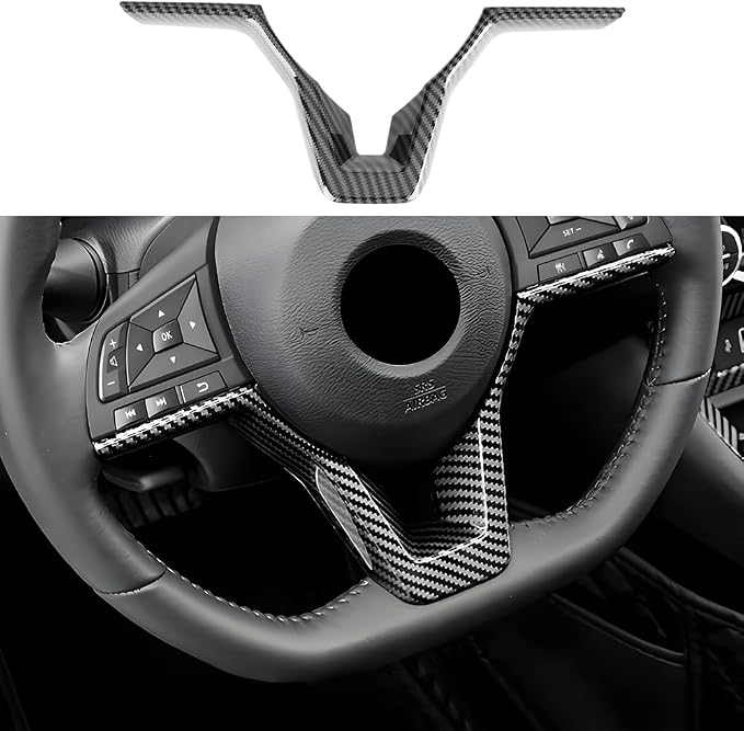 Carbon Fiber Style Kit Car Steering Wheel Trim Cover Panel for Nissan Altima 2019 2020 2021 2022 2023 2024 2025 2026 Auto Interior Decorations Accessories Protection Covers
