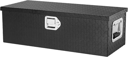 VEVOR Aluminum Truck Bed Tool Box, 30 Inch Heavy Duty Diamond Plate Tool Box with Side Handles, Lock and Keys, Trailer Storage Organizer Chest Box for Pickup, RV, Truck Bed, 30 x 13 x 9.6 in, Black