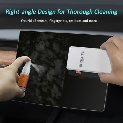 Edglete Car Screen Cleaner Spray and Wipe, Car Interior Cleaner Detailing Kit Screen Cleaning Tool for Touchscreen Display Dashboard, Car Detailing Brush for Tesla Jeep BMW Honda Benz Chevy