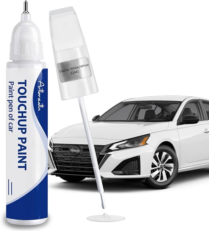 Glacier White(QAK) Touch Up Paint for Nissan-Exact Match–Chips and Nicks Car Paint Scratch Repair Kit Automotive Paint Pen for 370Z/Altima/Armada/Cube/Frontier/GT-R/Juke/Leaf/Maxima/Murano/NV/Rogue