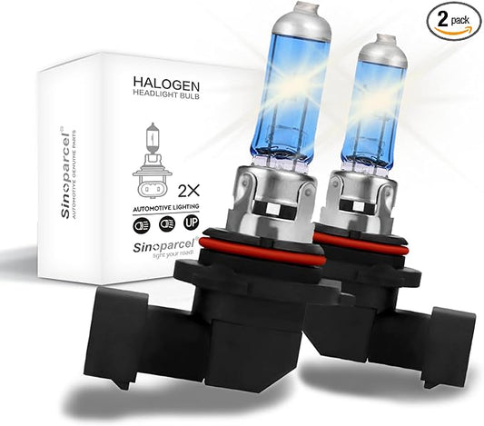 Sinoparcel 9006 Halogen Headlight Bulbs, High and Low Beam 5000K, Brighter Replacement for Standard 55W Bulb, Pack of 2