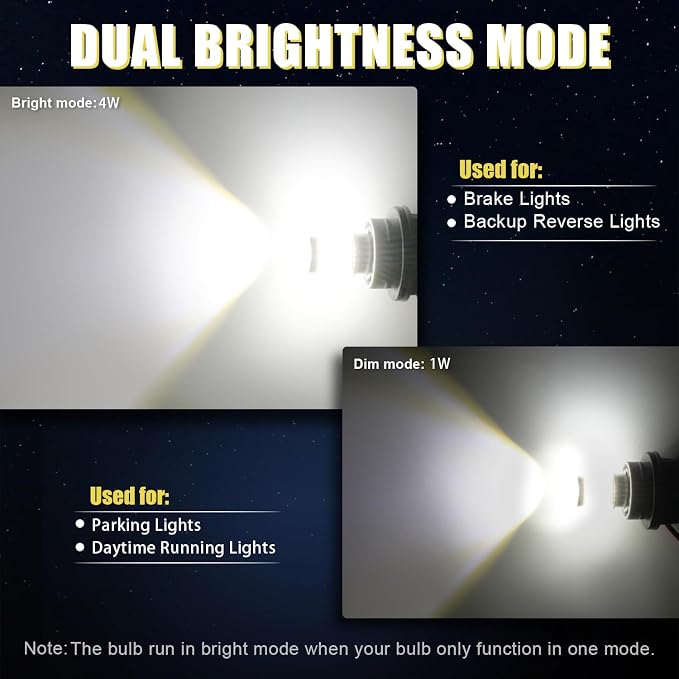 iBrightstar 1157 LED Bulb White, BAY15D 2057 2357 7528 LED Daytime Running Lights Bulbs Super Bright for Back Up Reverse Lights Brake Tail Lights Turn Signal Lights, 2 Pack