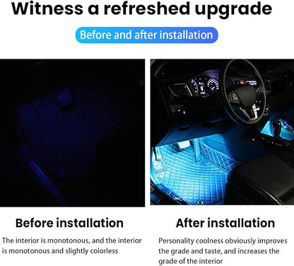BESULEN Car Interior LED Lights, Automotive Ambient Neon Light Kit with USB Port, Car Accessories, Gifts for Men and Women, 4 in 1 Decoration Lights for Car, Garden, Home, Party