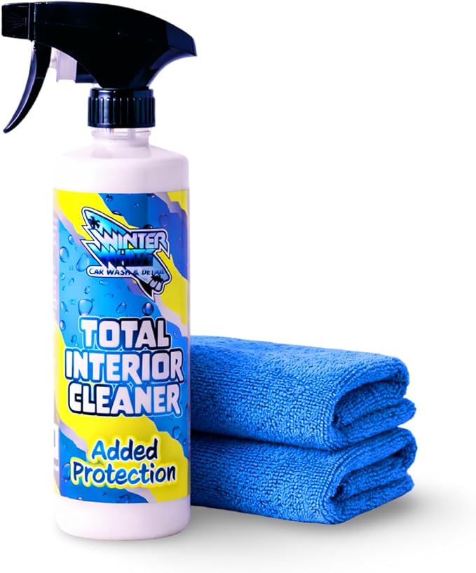 Winter White Premium Total Interior Cleaner with Ceramic Protection – Includes 2 Microfiber Towels – Safe for Cars, Trucks, SUVs, Jeeps, Motorcycles, RVs & More – 16 fl oz