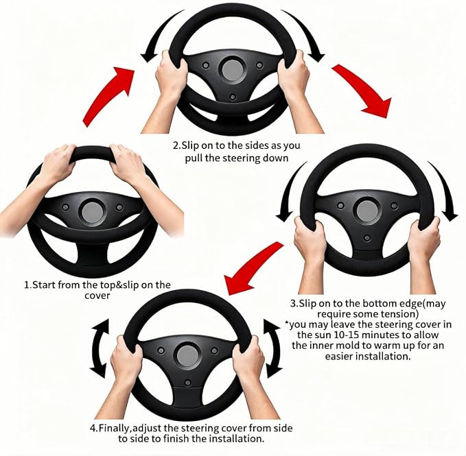 Sea Turtle Steering Wheel Cover + 2 Cup Coasters - Neoprene Non-Slip, Breathable Elasticity Universal Fit 14.5-15.6 Inch for Cars/Trucks/SUV - Car Interior Decoration
