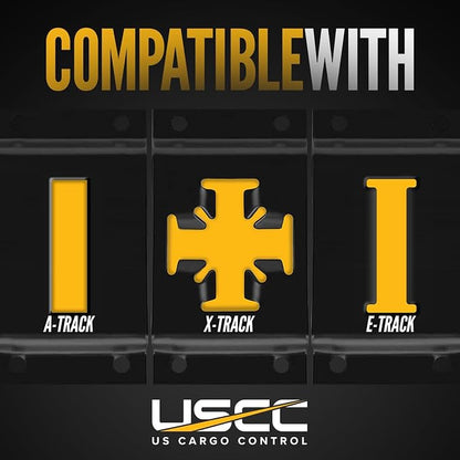 US Cargo Control E Track Cargo Nets for Trailers 82" x 82" (2 Pack), Adjustable Heavy Duty Cargo Net with Ratchets for E-Track and X-Track Systems, 8" x 8" Holes, Use in Enclosed Trailers, Box Trucks